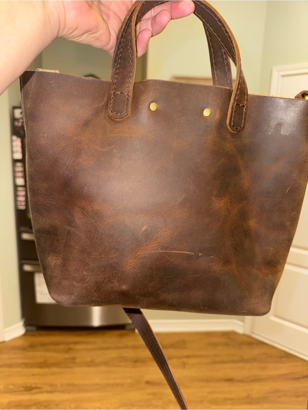 Portland Leather Goods- Medium Crossbody Tote in Coldbrew Espresso SOLDOUT - Picture 5 of 8